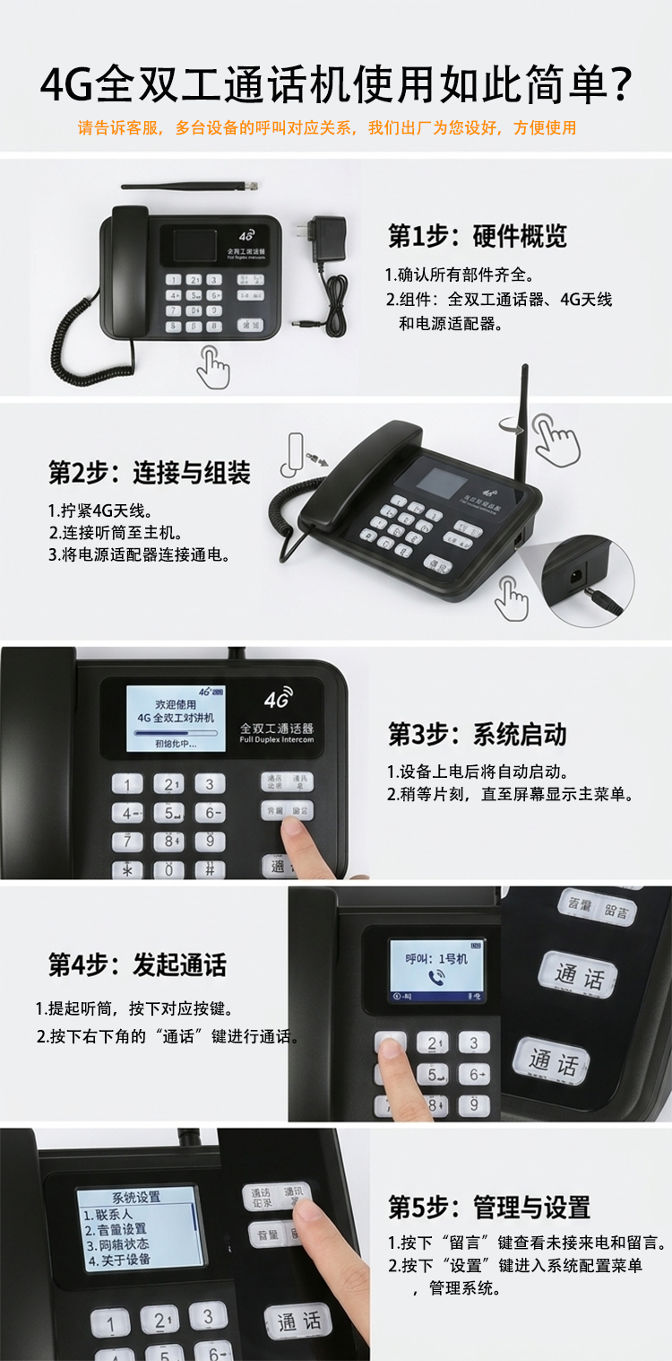 4G全方工通话机使用如此简单